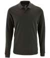 02087 Perfect LS SOL'S Perfect Long Sleeve Piqué Polo Shirt Charcoal Marl colour image